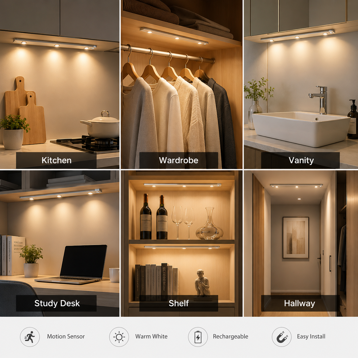 Rechargeable Motion Sensor Cabinet Light
