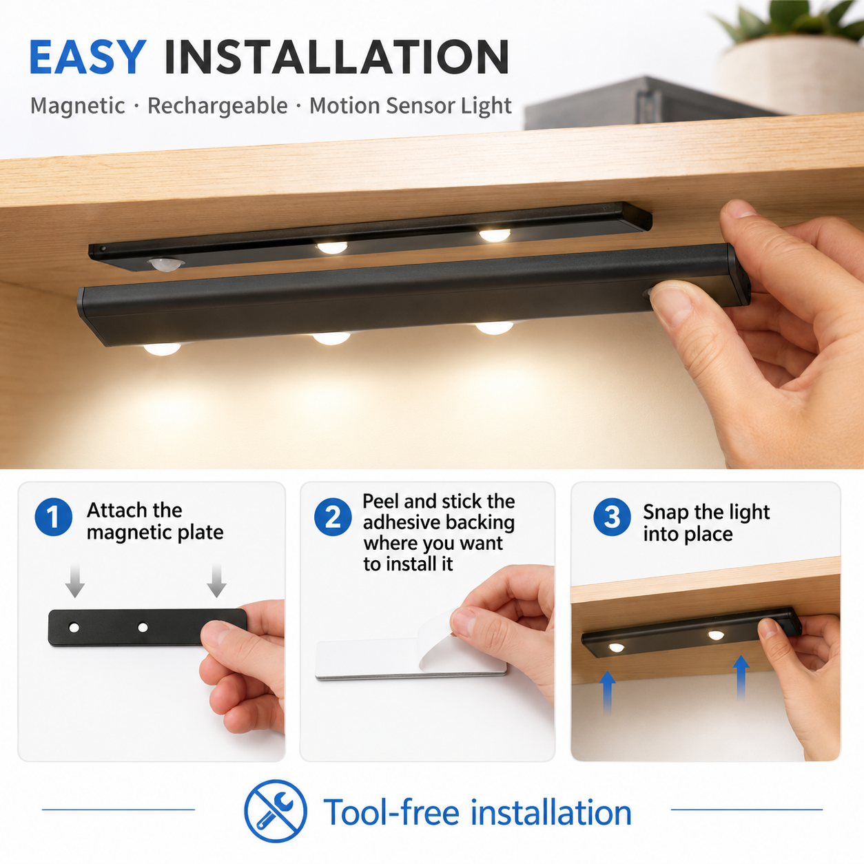 Rechargeable Motion Sensor Cabinet Light